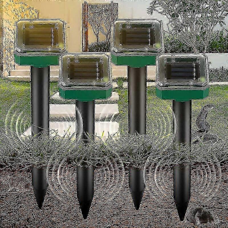 4 Pack Ultrasonic Animal Repeller IP65 Ultrasonic Solar Rodent Repeller Garden Solar Rodent Animal Repeller