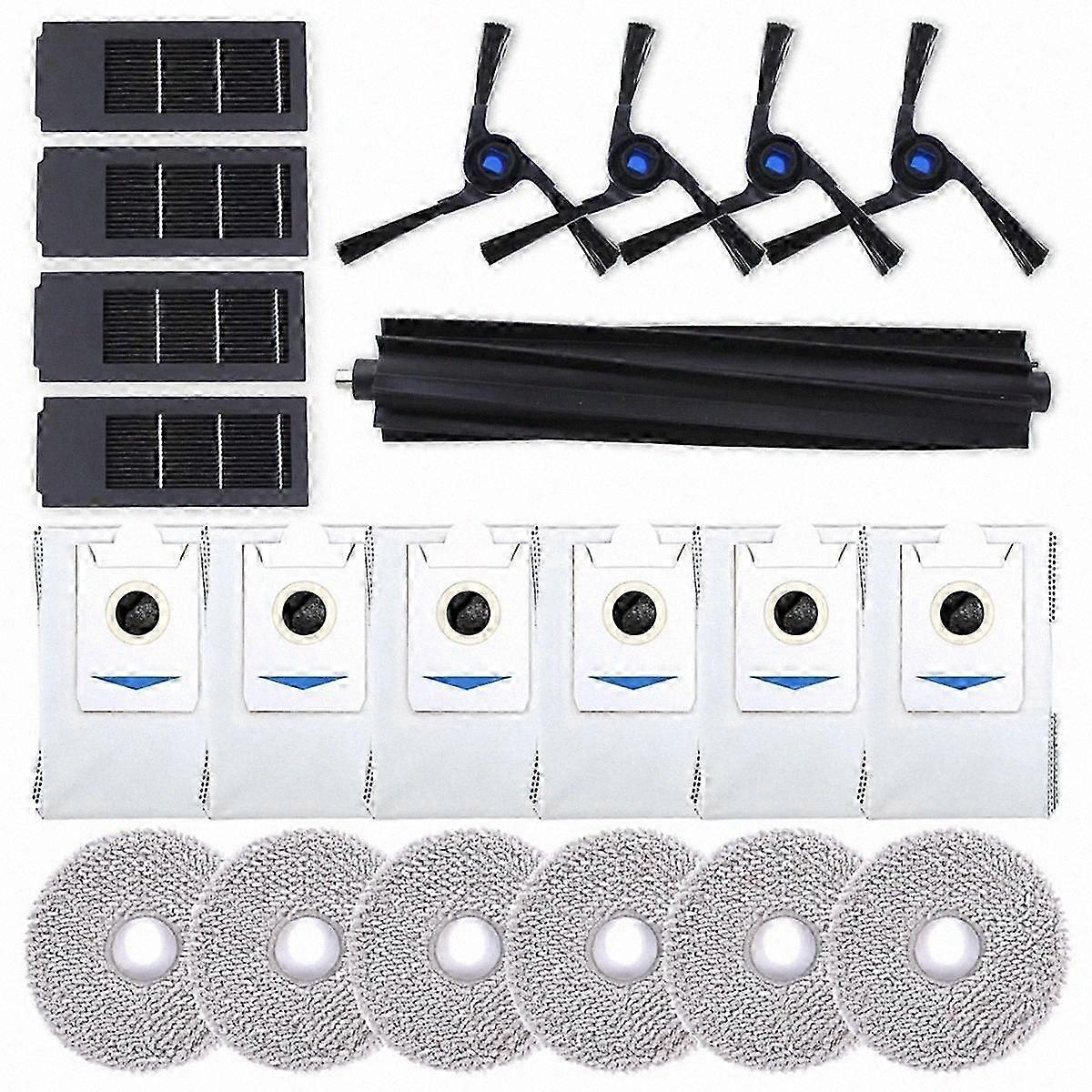Replacement Parts for Robot Vacuum Cleaner: Main Brush, Side Brush, HEPA Filter, Mop Pads, Dust Bags