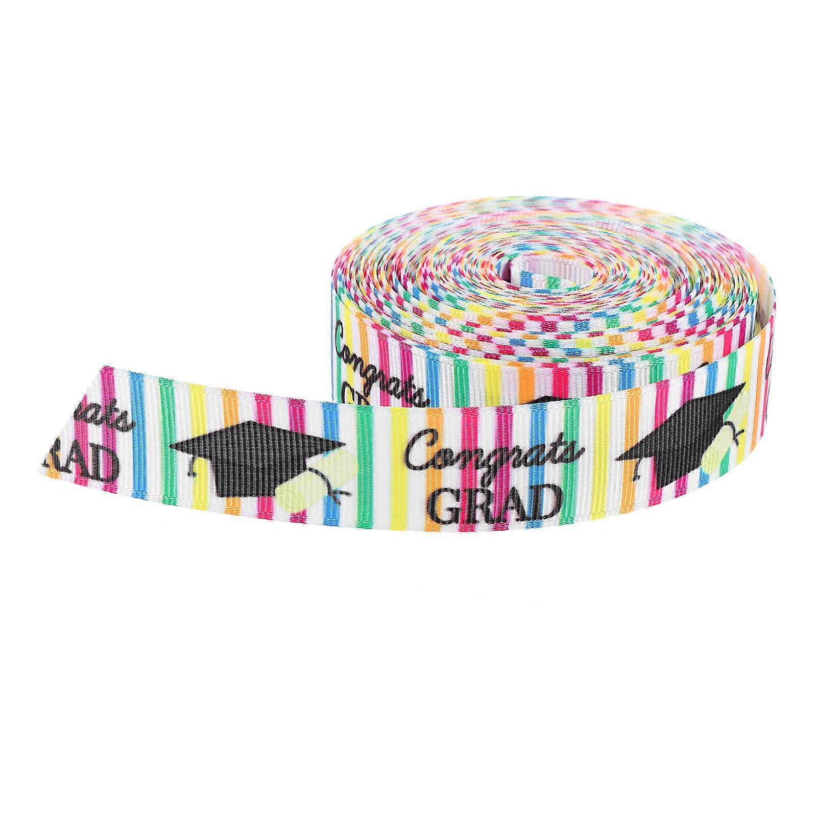 Party Decorative Ribbon Graduation Theme Craft Ribbon Multi 2.2cm x 900cm Diy Projects 1 Roll