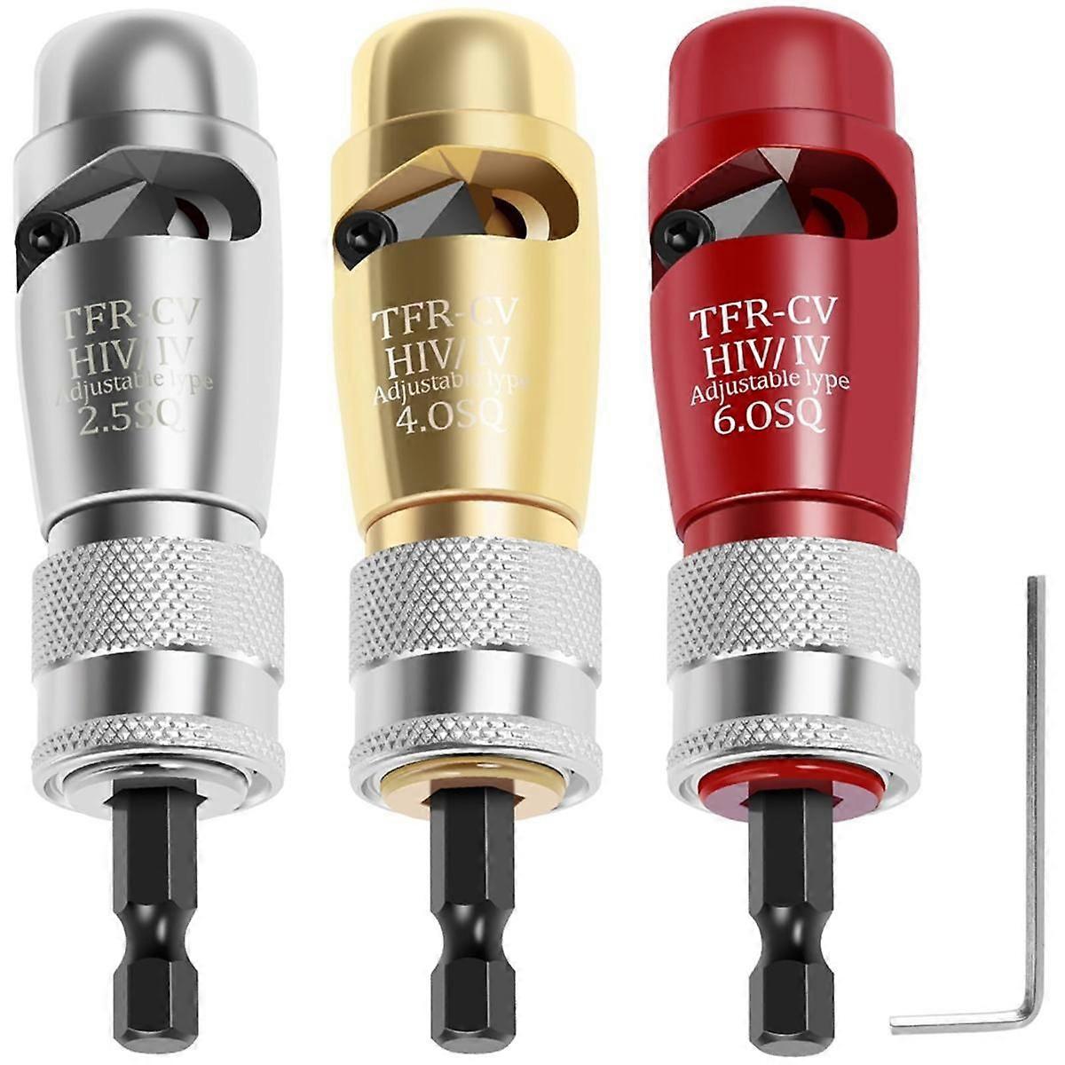 3Pcs Cable Wire Stripper and Twister, Cable Twisting Stripping Tool,Portable Power Drill Wire Strip