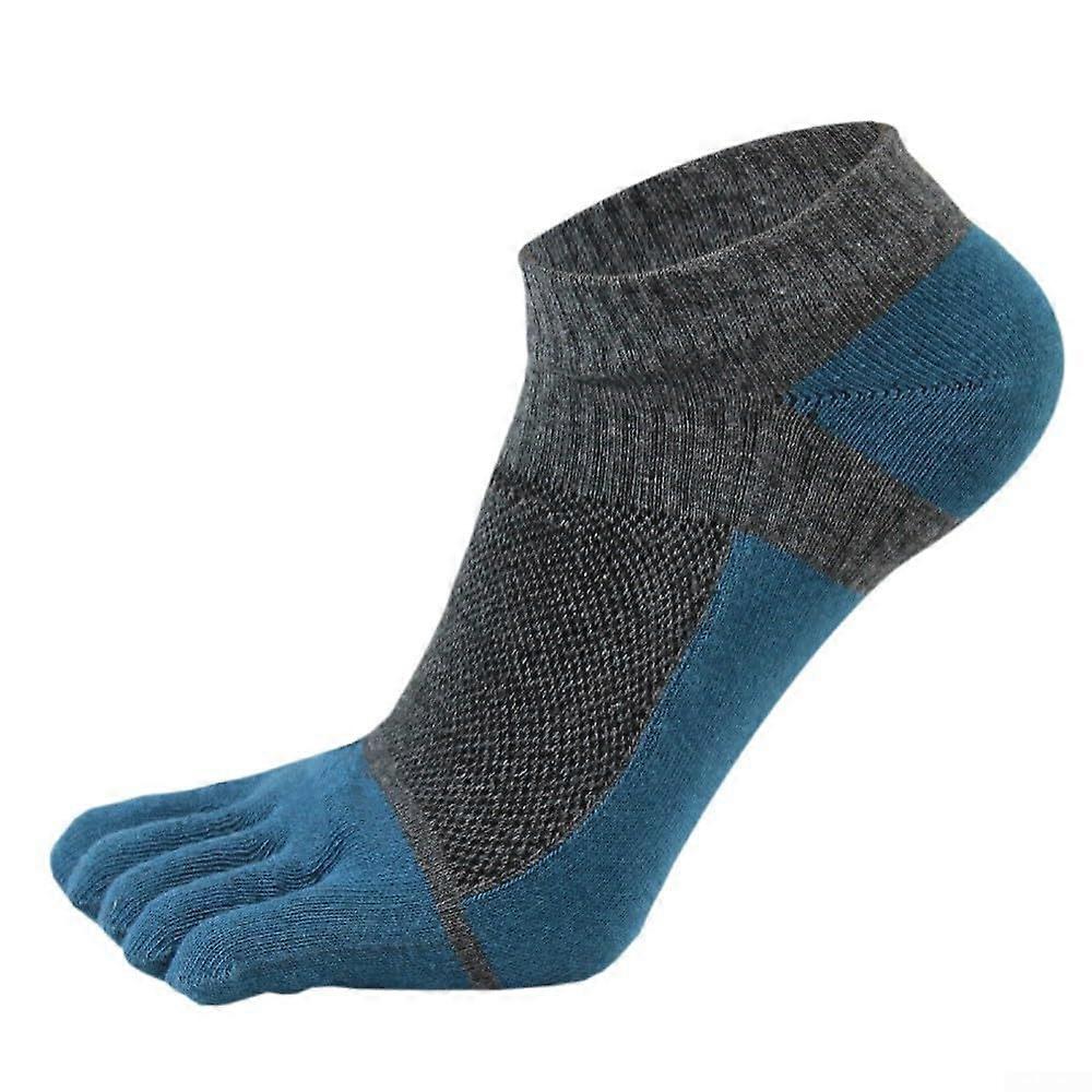 Men's Lightweight Five Toe Trainer Socks for Running 39-44 Size, Dark Grey, High Breathability, Performance Fit