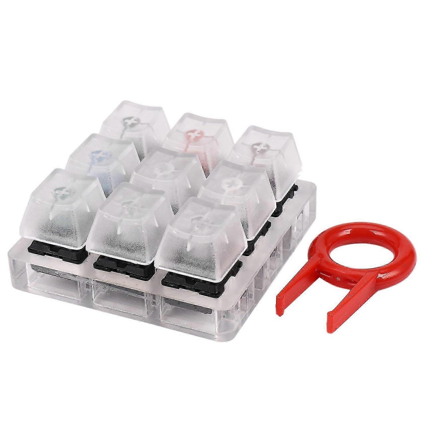 Acrylic Keyboard Tester 9 Clear Plastic Keycap Sampler