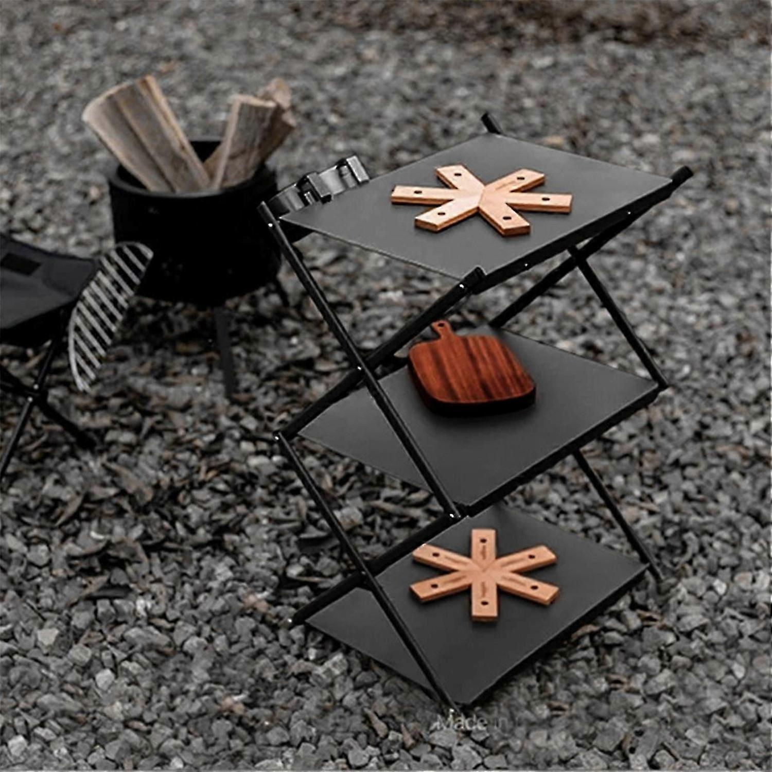 Camping Tabletop Storage Rack Multi-Layer Folding Storage Rack