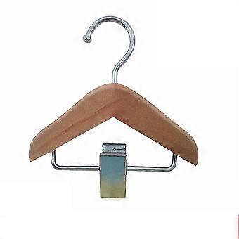 Mini Dog Clothing Hanging Rack - Non-Slip Wooden Pet Dress Pants Clip Hangers for Small Dogs