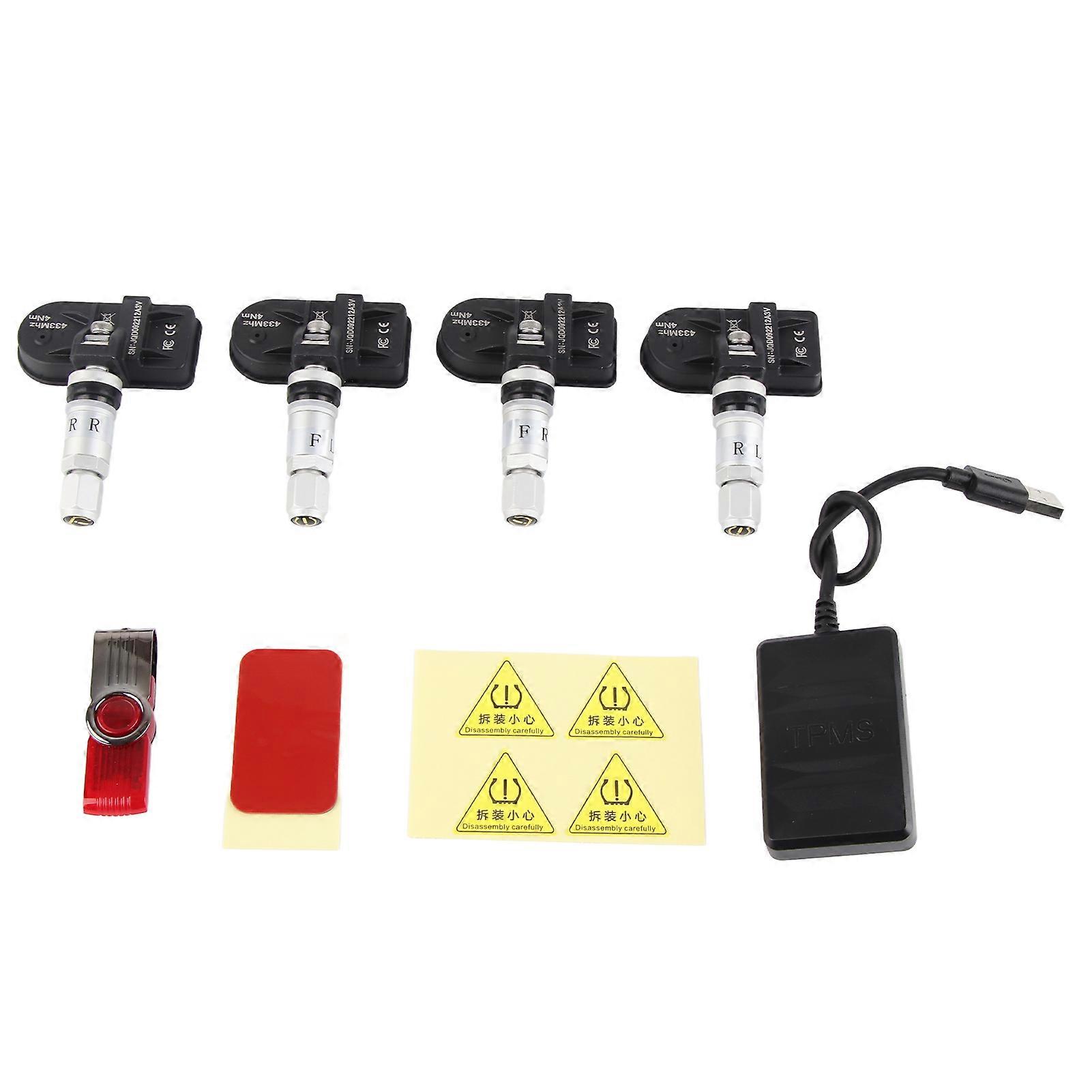Système de surveillance de la pression des pneus de voiture USB TPMS avec capteur interne pour la navigation Android