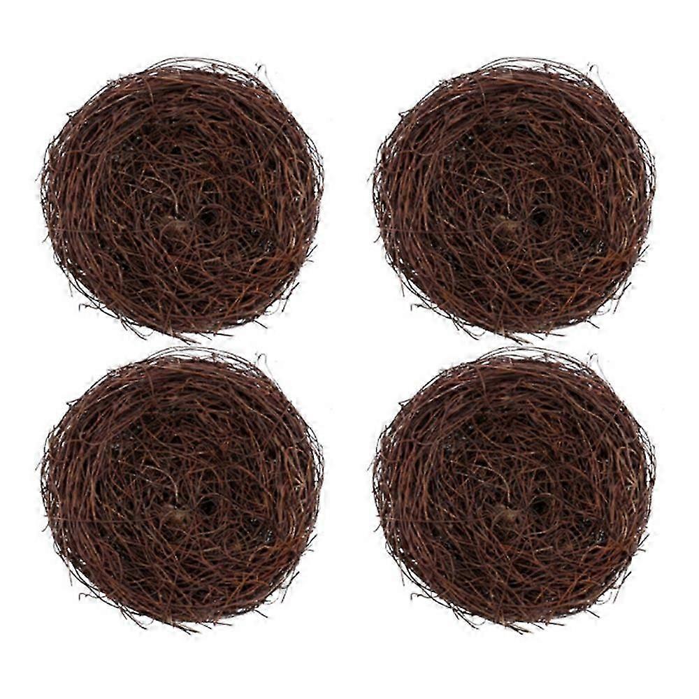 4 PCS Easter Bird Nest Decorations Realistic Twig Nests For Home Garden DIY Crafts 6cm / 2.4 Inch