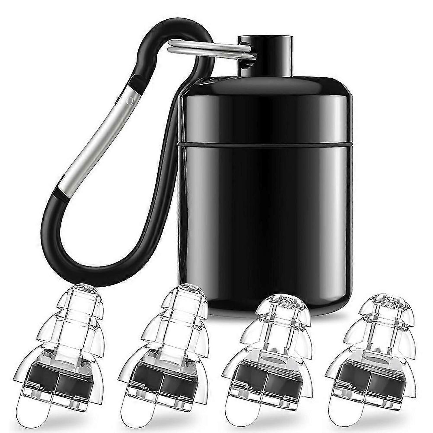 High Fidelity Concert Earplugs for Concerts Musicians,Earplugs for Noise Reduction,24Db Advanced Filter 2 Pairs(Black)