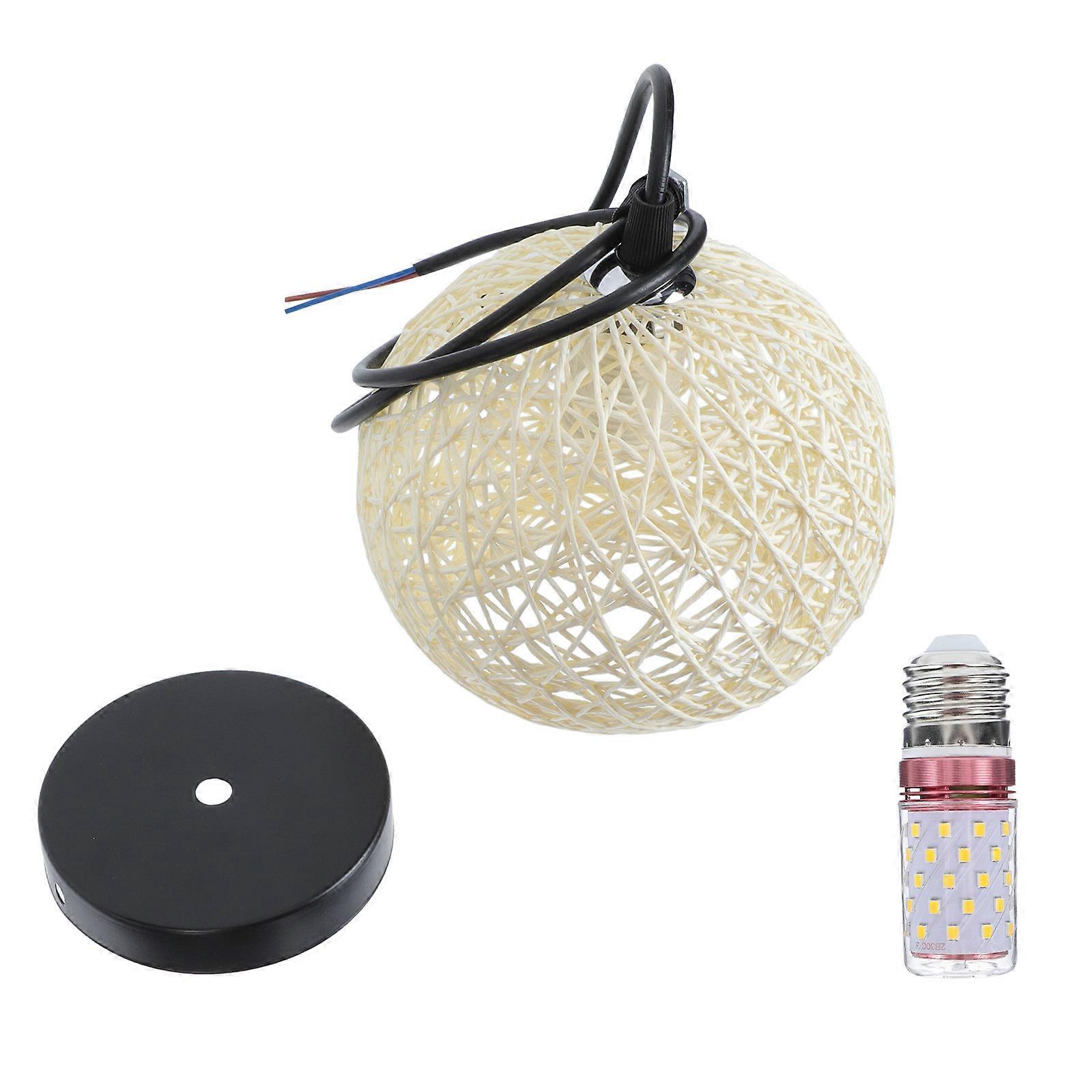 Hanging Lampshade Indoor Ceiling Decoration Rattan and Iron Art Lighting 1Pack