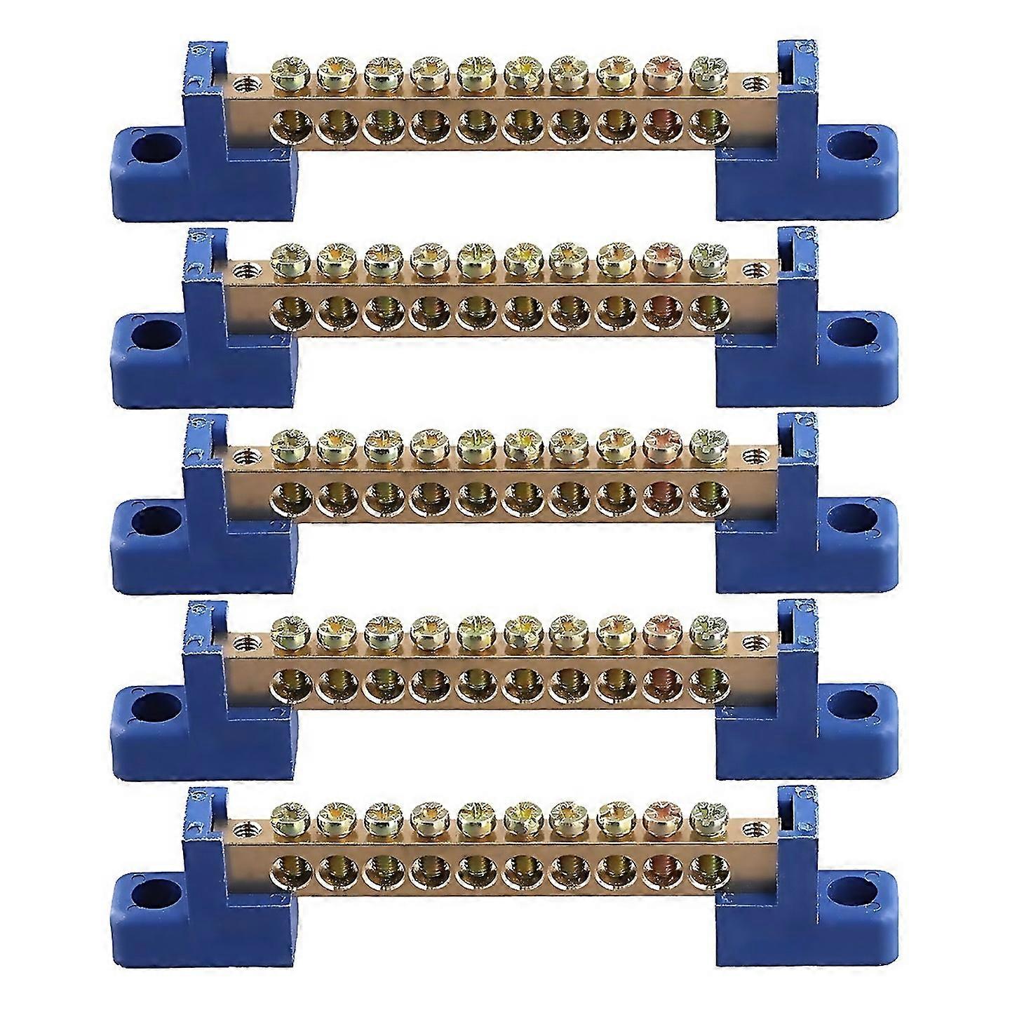 For Terminal Block Terminal Bus Bar 10 Positions Screw Brass Terminal Grounding Strip Bus Bar Block