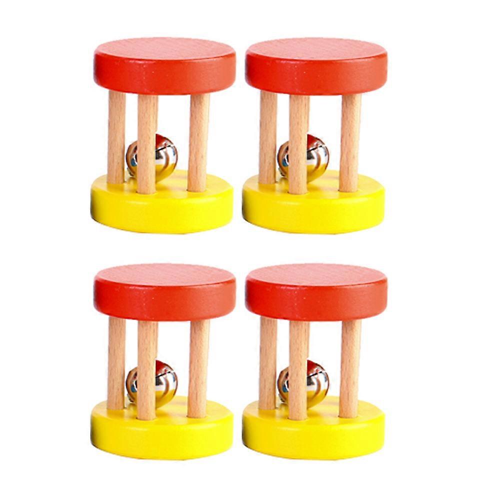 Wooden Rattle Educational Playthings for Playing 4Pcs Assorted
