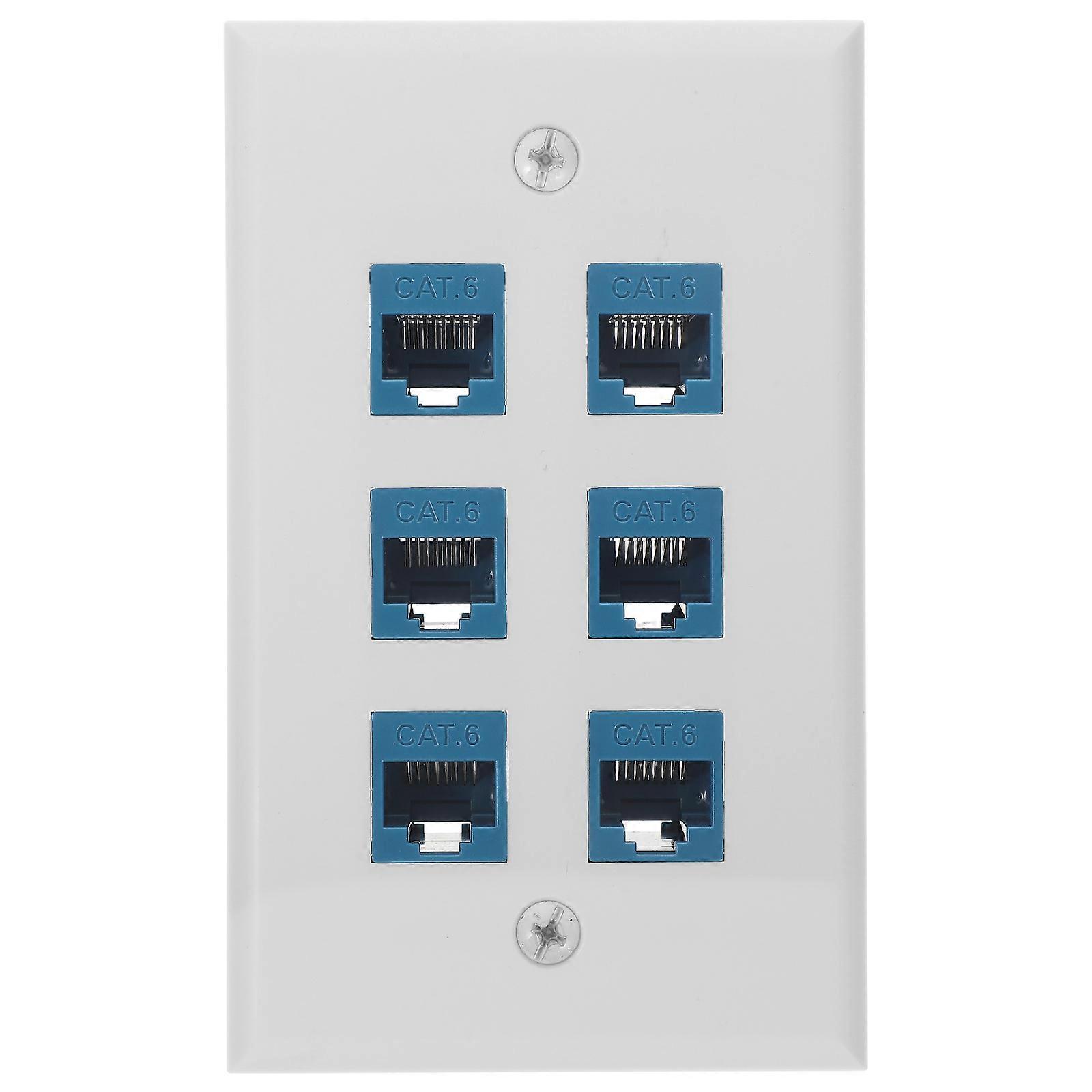 Ethernet Wall Panel Network Outlet for Home Use 1Set with 6 Ports