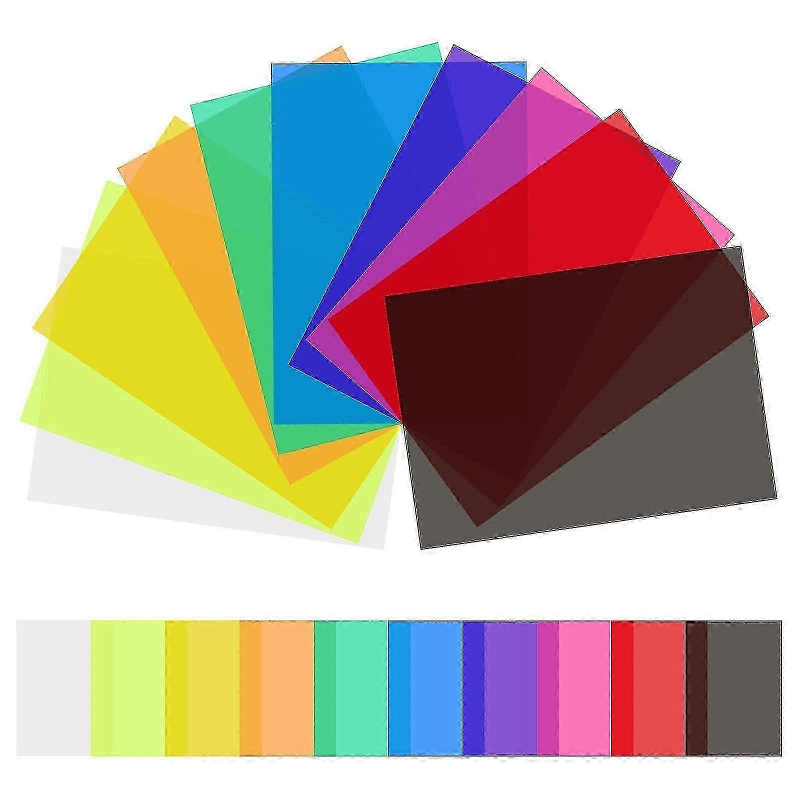 20 pezzi Filtri in gel trasparenti per la correzione del colore per modificatori di luce da studio