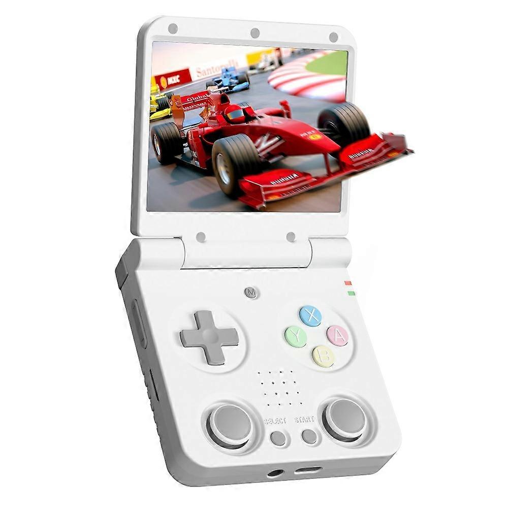 2pc AMPOWN Miyoo Flip V2 Retro Handheld Game Console with 128G Card - White