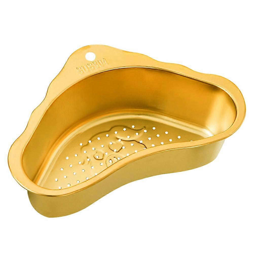 Multi-Purpose Kitchen Sink Filter 5Pcs Drain Basket Golden Color For Household Use 9.43X5.70X2.95IN Smooth Edges Design