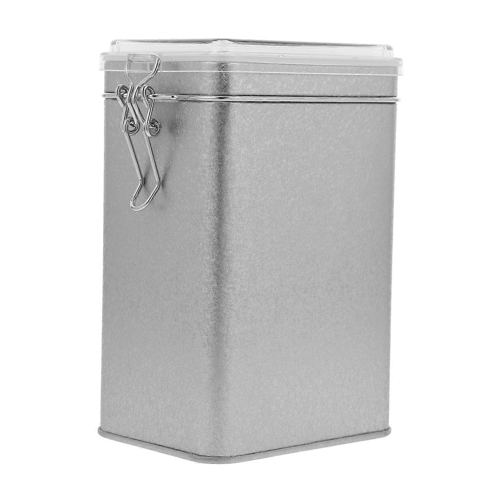 Tinplate Airtight Coffee Bean Canister with Lid for Storage 3Pcs Silver