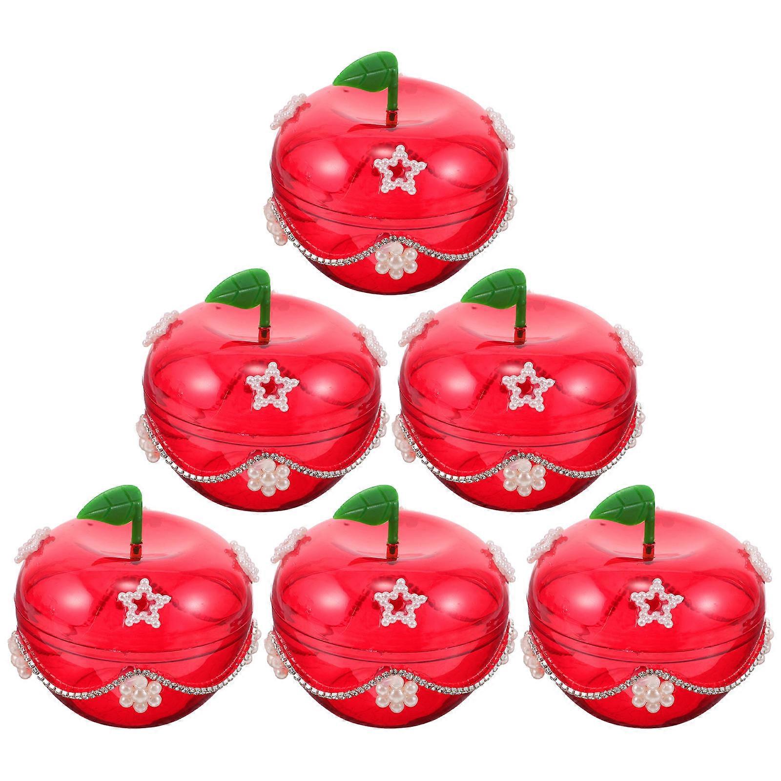 Apple Shaped Candy Box 18 Pcs For Holiday Party Favors Storage Featuring Certified Acrylic Material And Versatile Usage In Red Color