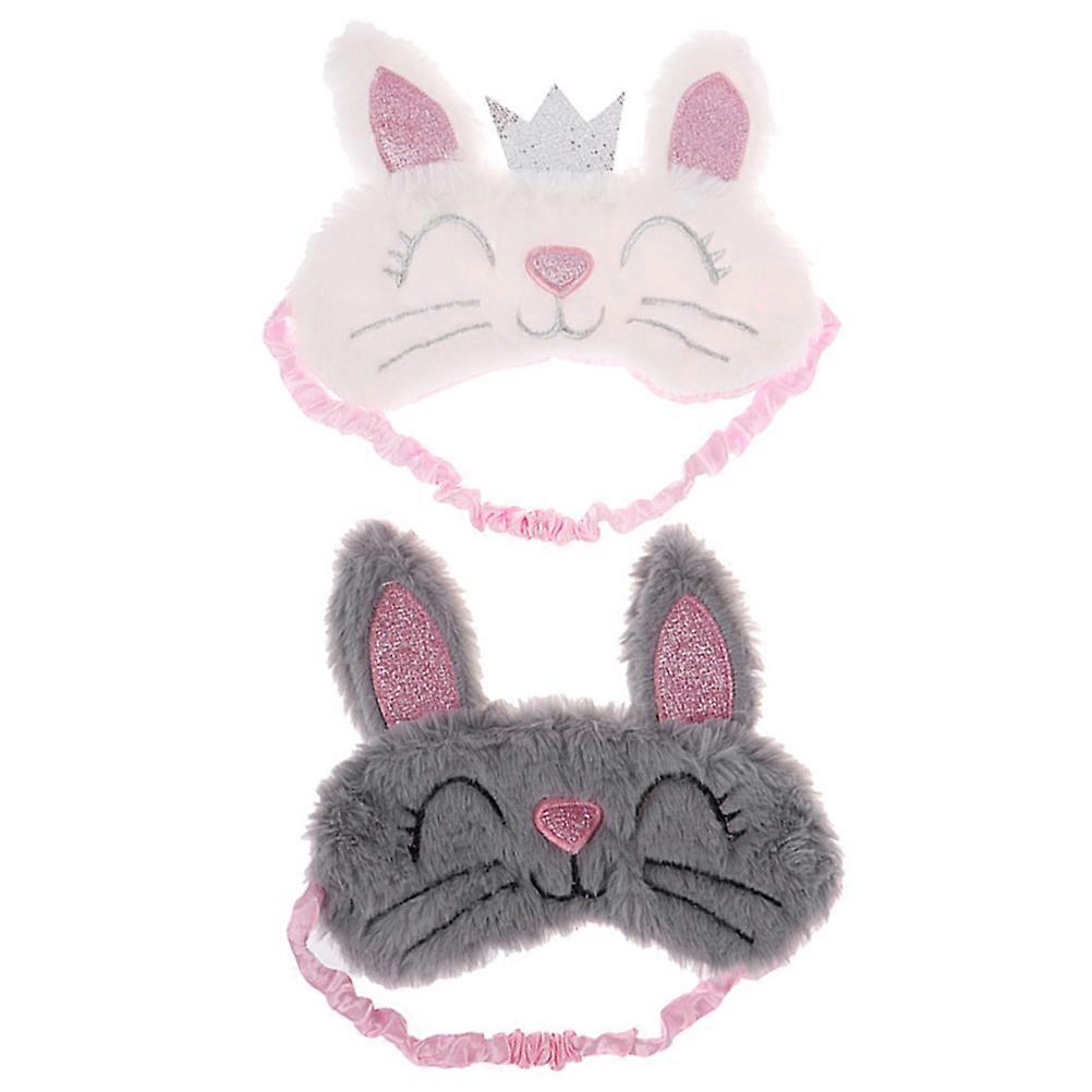 Plush Blindfold Rabbit Sleeping Eye Mask for Home Use 4Pcs Pack