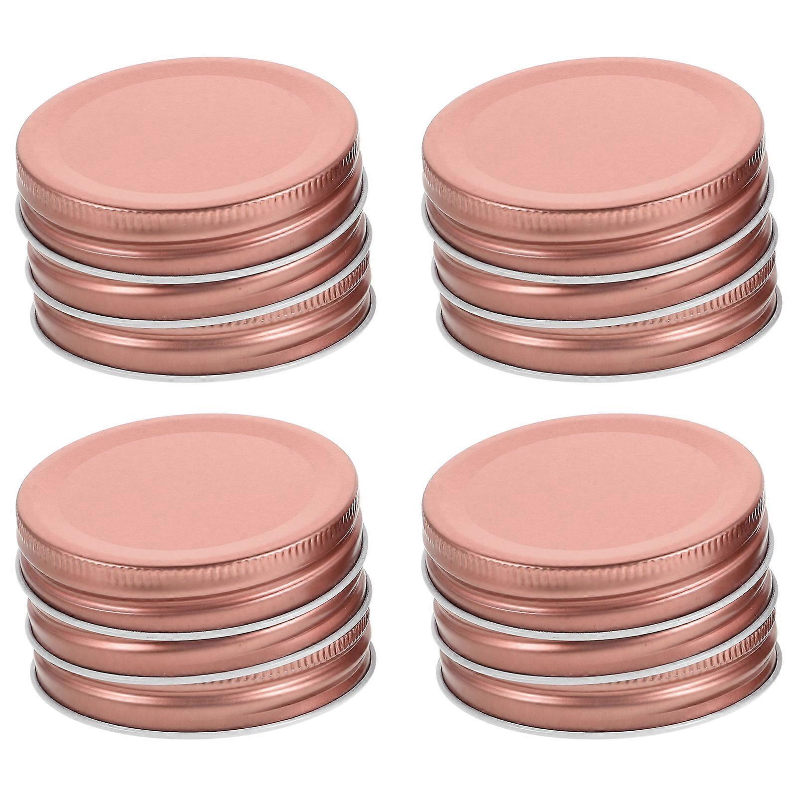 Sturdy Jar Lids Glass Mason Jar Lid Sealing with 36Sets Rose Gold Tinplate