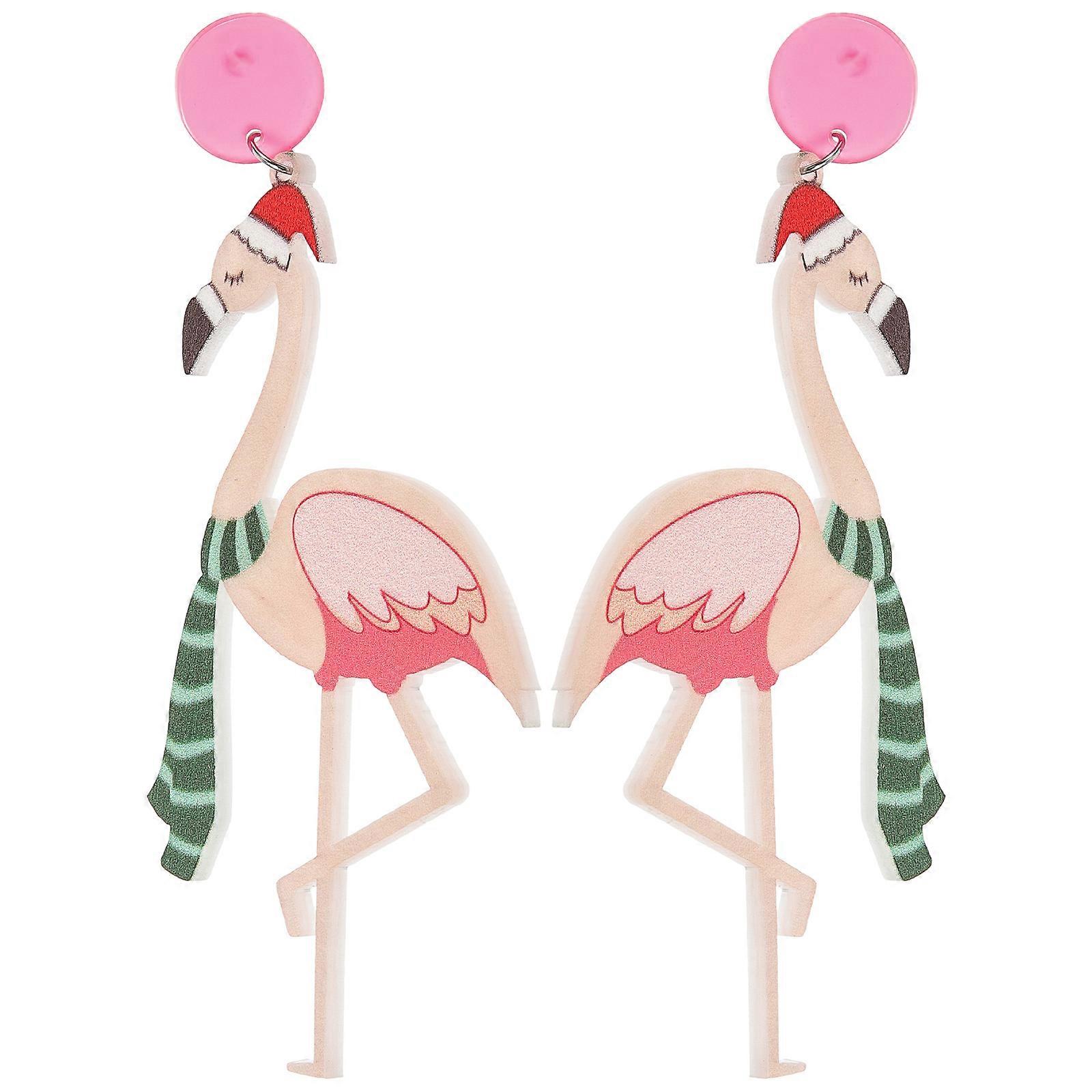Flamingo Earrings for Girl Stud Earrings 2Pairs Fashionable Decoration