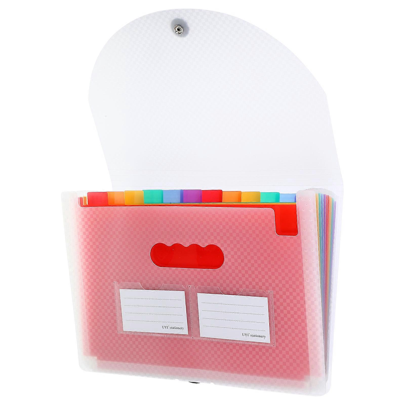 Expanding File Organizer Folder Document Folder For School Office Multi Color PP 1Pcs