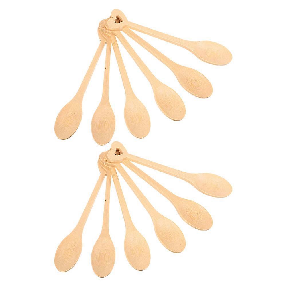 Bamboo Teaspoon Set for Coffee Stirring with 24Pcs Small Spoons