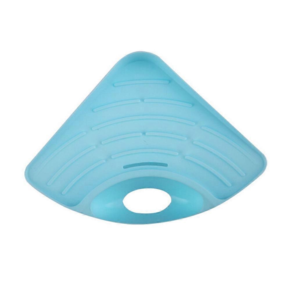 Triangle Shelf Holder for Holding 2Pcs Soap Sponge Rack Blue