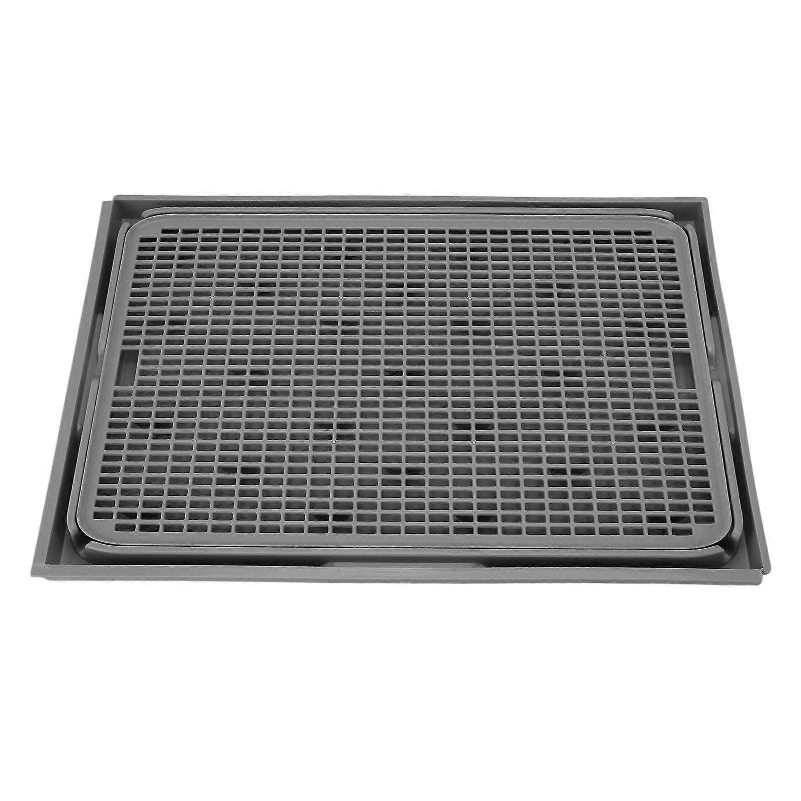 Spacious Double Layer Cat Litter Mat 41x28x2cm Washable Dark Gray