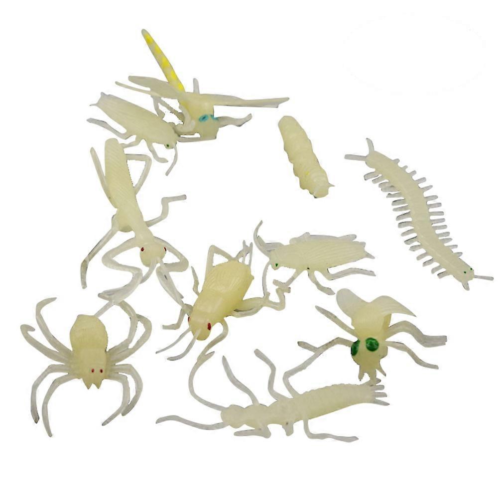 Glow in The Dark Insects Plastic Bug Model for Kids 12Pcs Toy Set