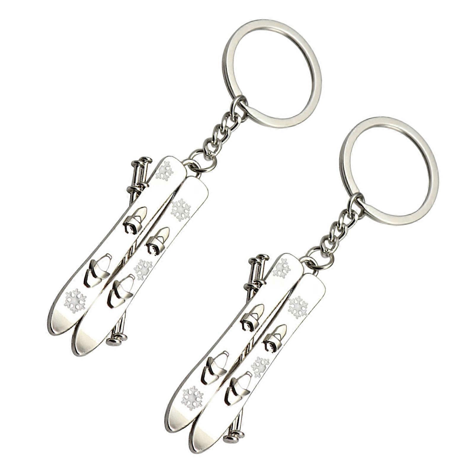 4Pcs Silver Multi-Function Key Chains for Portable Decoration
