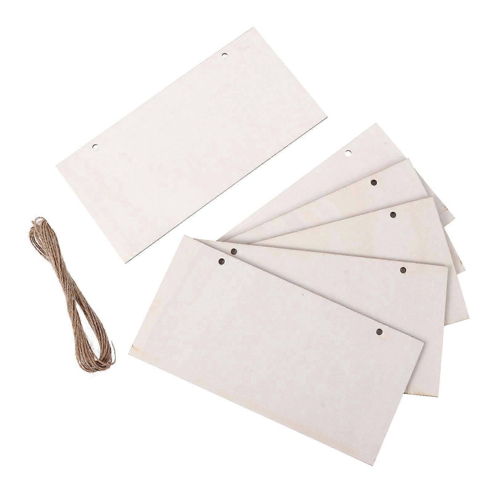 Rectangular Shaped Wooden Slice Pendant 12-Pcs For Creative DIY Decoration Ideal For Christmas And Holiday Parties