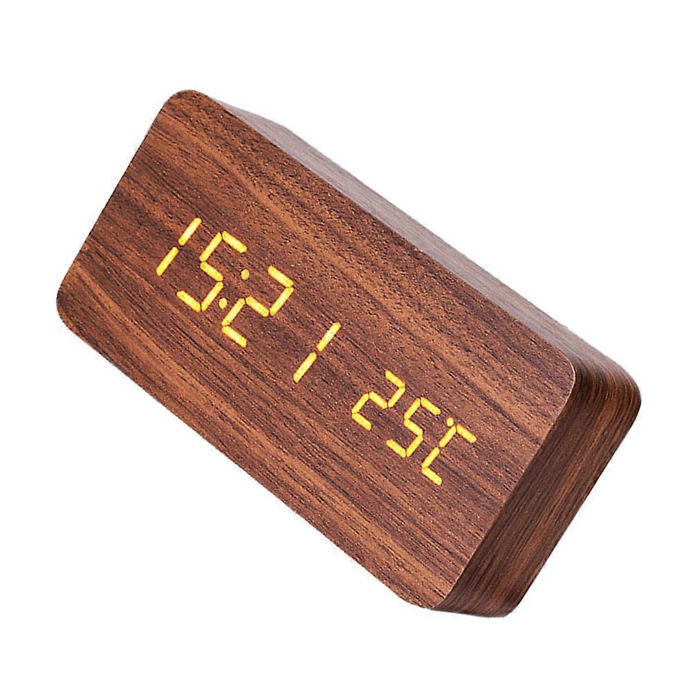 LED Alarm Clock Wooden Design for Family Use 3Pcs with Temperature Display