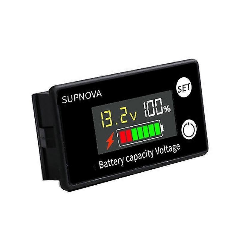 SUPNOVA LCD Color Screen Voltmeter, Style: Alarm + Temperature Type Alarm + Temperature Type