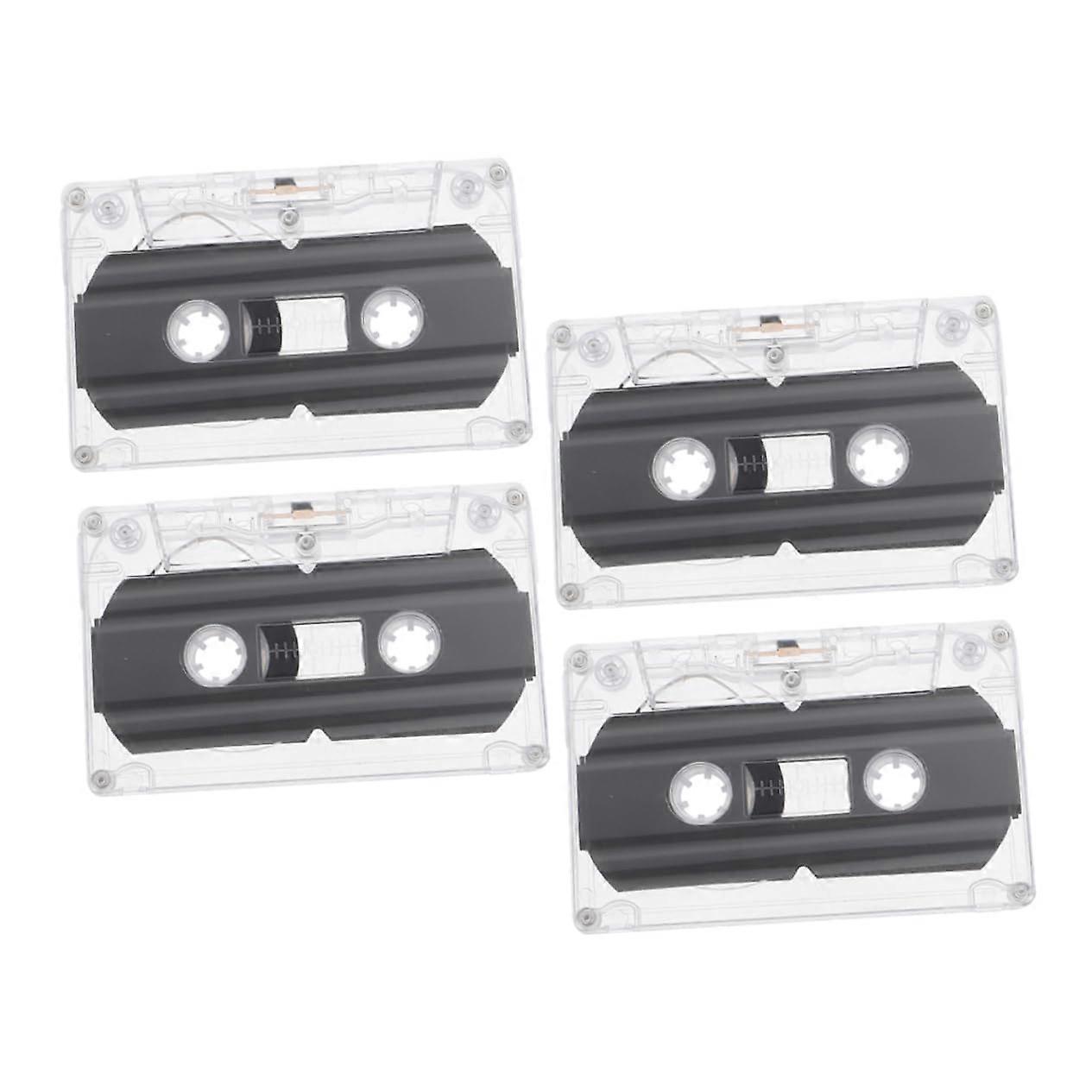 Blank Cassette Tapes 4Piece Set, 30Minute Recordable, DIY Crafting, Vintage Audio, For Greeting Cards