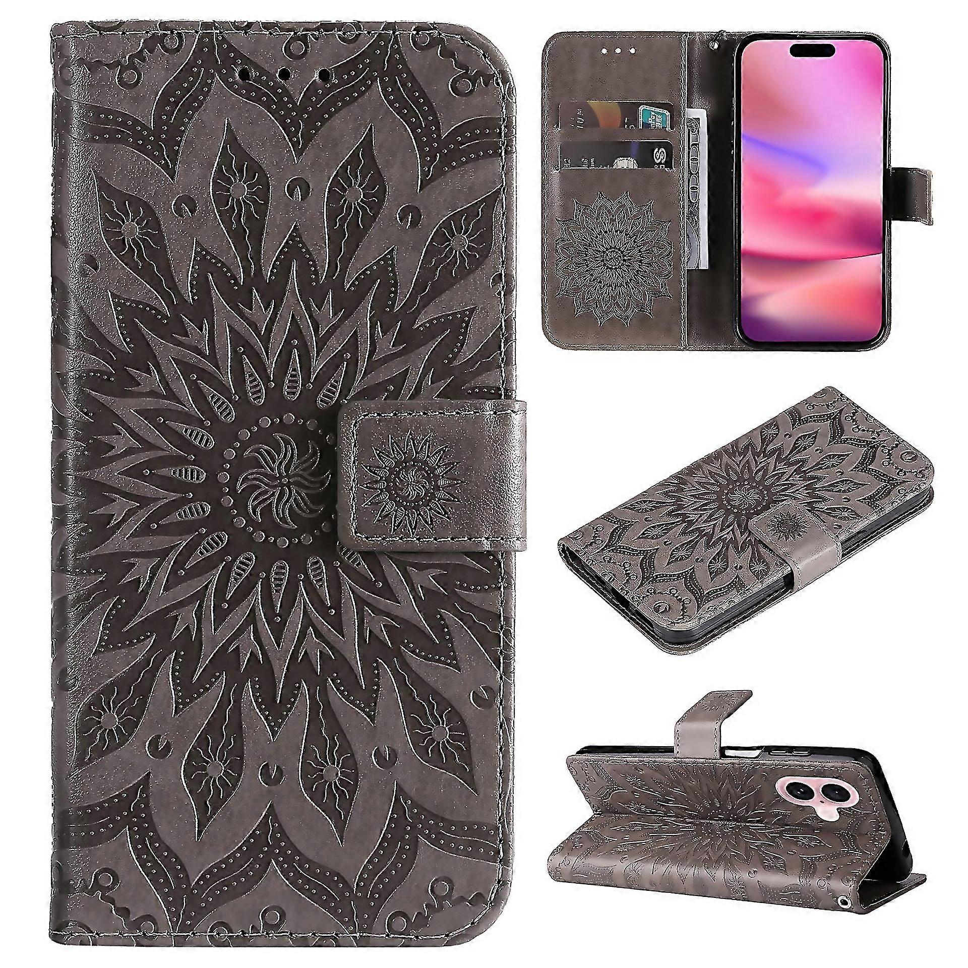 For Embossed Sunflower Pattern Flip Leather Phone Easy To Clean And Maintain