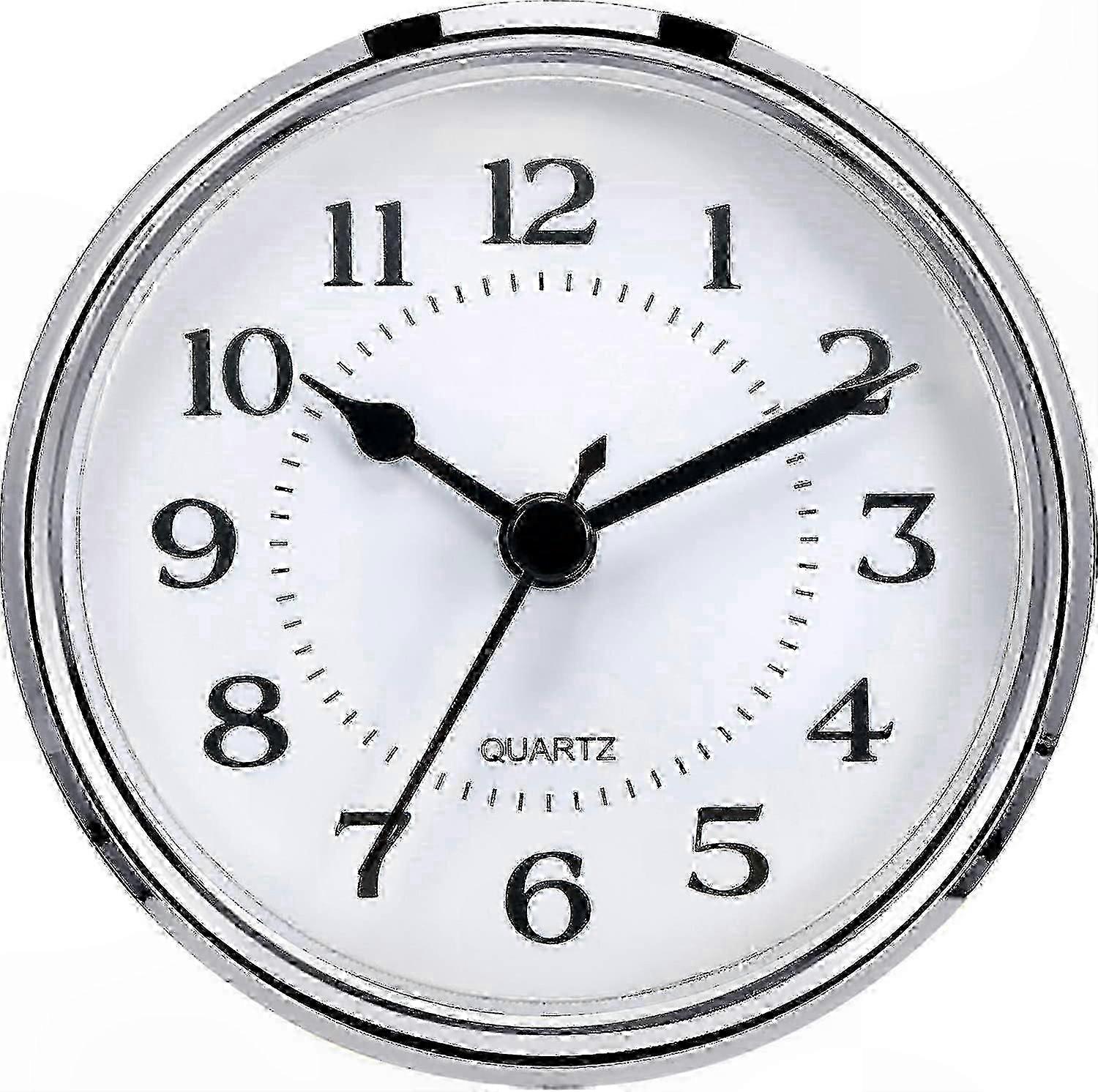 90mm Quartz Clock Insert with Arabic Numerals and Silver Rim