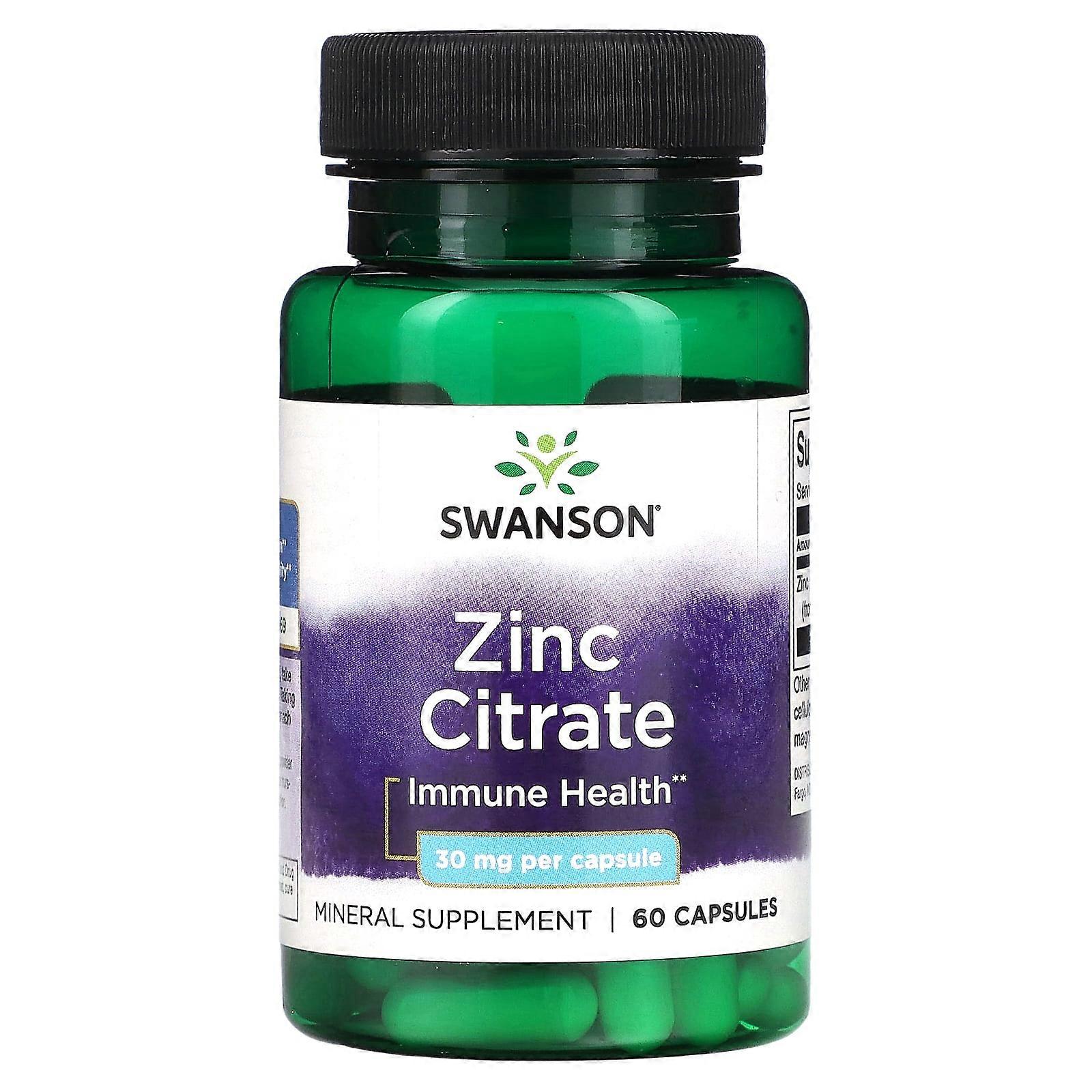 Zinc Citrate, 30 mg , 60 Capsules