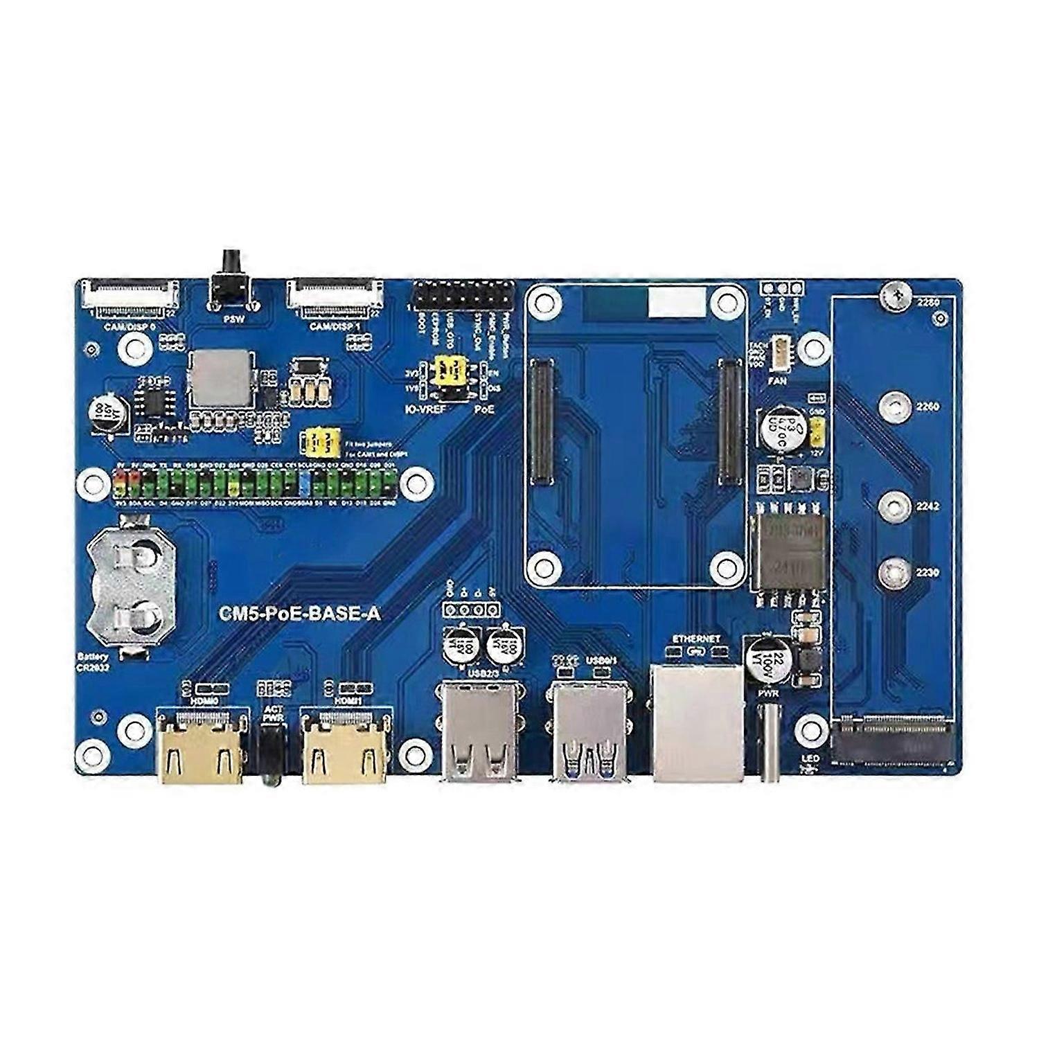 Waveshare voor Raspberry Pi Compute Module 5 IO-bord met PoE-functie voor alle varianten van CM5-module