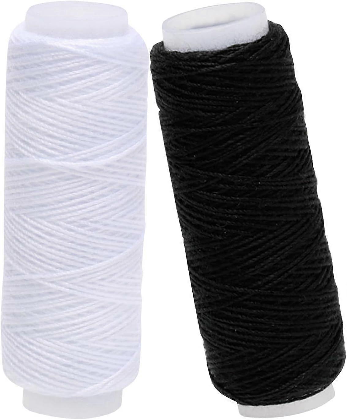 2PCS 30m Shirring Elastic for Sewing 05mm Shirring High Elasticity Thread for Shirring Black and White Elastic Durable Stretch Thread For Sewing Craft