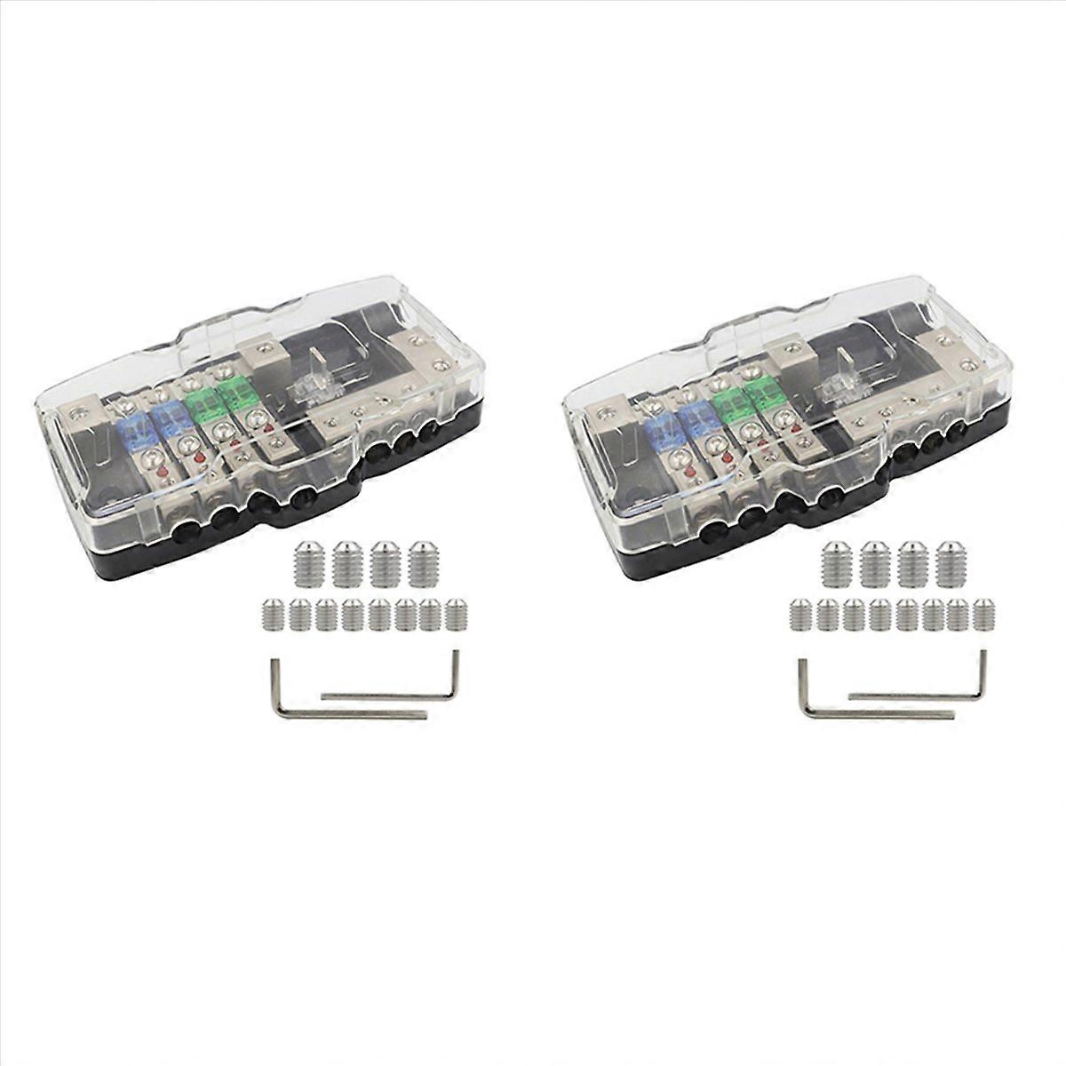 Fused Power Distribution Block Car Audio 4 Way Fuse Block for Auto