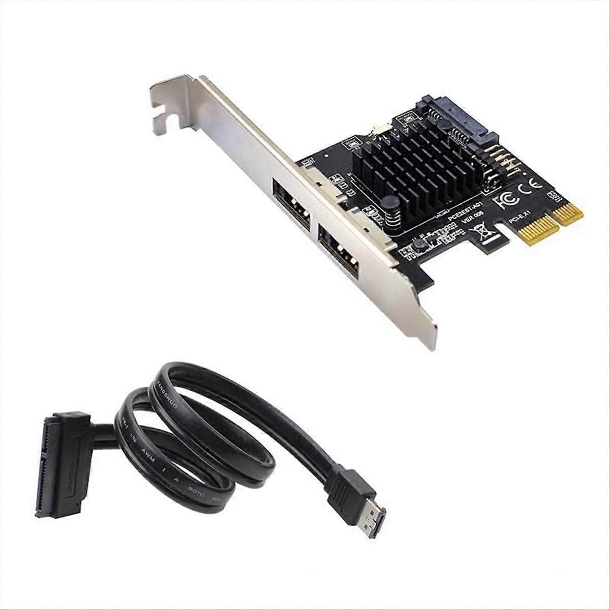 PCI-E X1 to Dual Port Power ESATA + USB Expansion Card USB 2.0 9pin 15pin Adapter Card 6Gbps for De