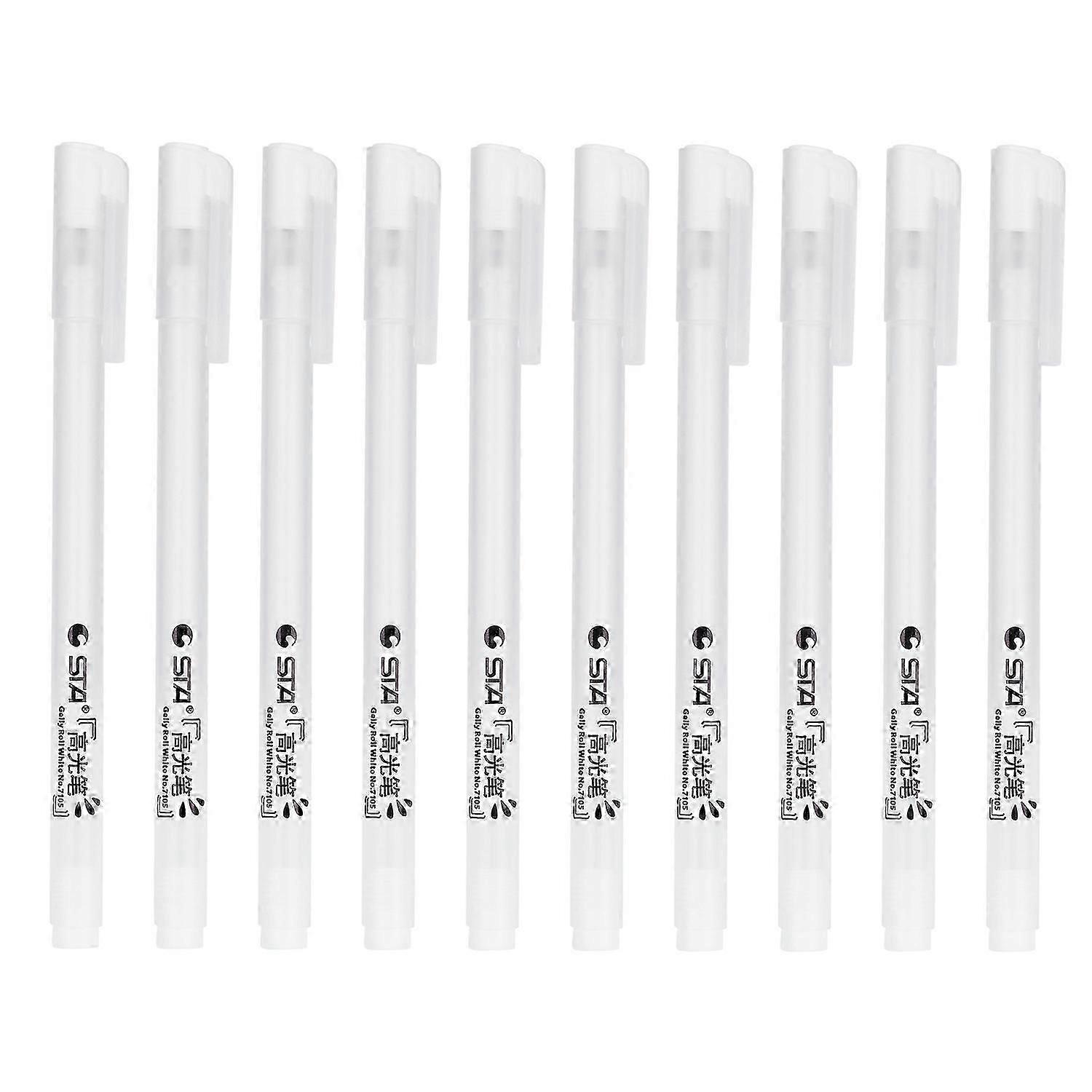 10Pcs υψηλή ελαφριά άσπρη στυλό DIY highlighter μαρκαδόρος μαύρη κάρτα χαρτικά είδη τέχνης