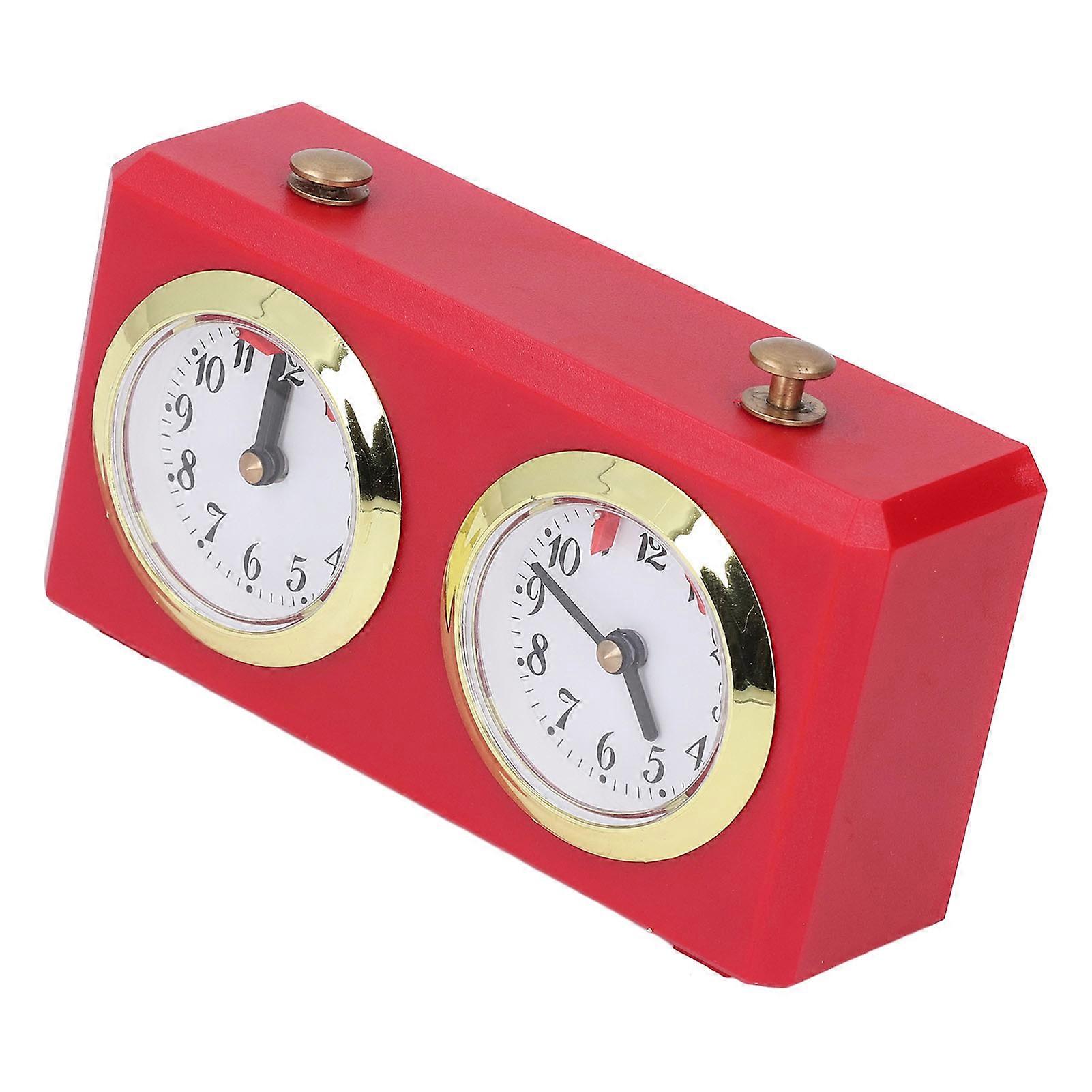 Mechanical International Chess Timer Professional Digital Chess Clock No Battery Required Vintage Portable Chess Game Timer for Chess Match Red 