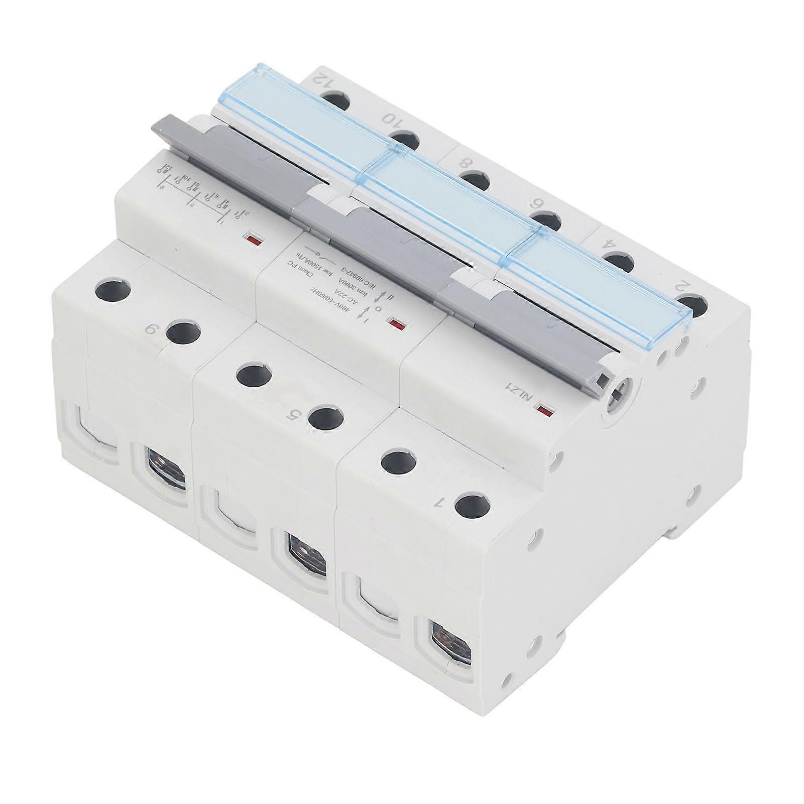 400VAC Dual Power Manual Transfer Switch 35mm DIN Rail Mount Single Side Interlock Circuit Breaker 3P MTS 125A 