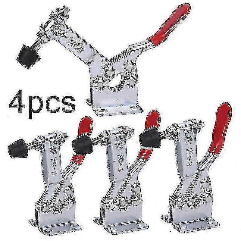 4pcs Gh-201b Heavy Duty Toggle Clamp Horizontal Clamp Quick Release Locking Lever Fastener Hand Tool Set