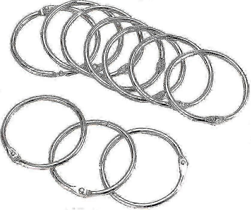 Metal Binding Ring Activity Book Loose-leaf Open (silver) 10 Pieces_Dec