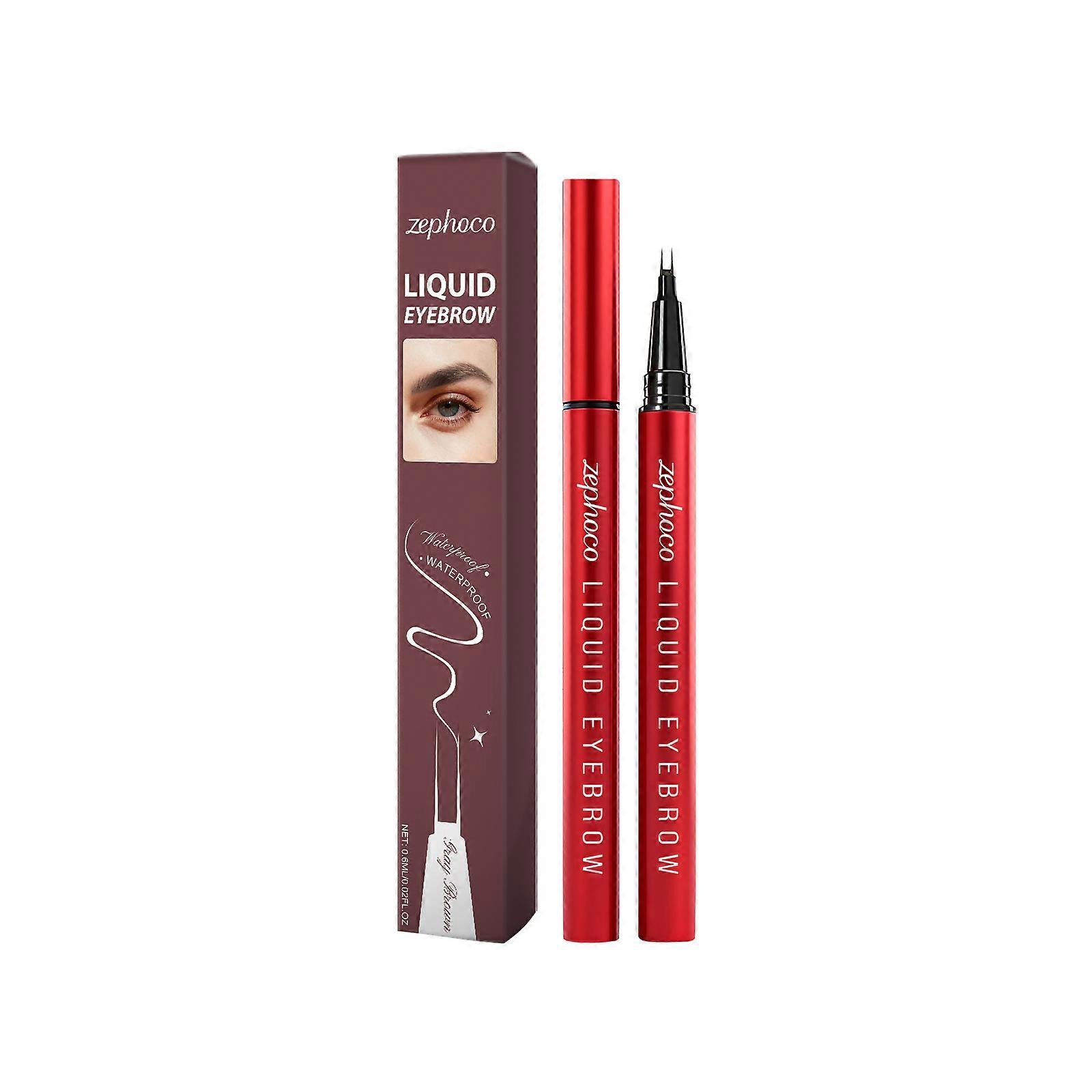 The Zephoco Gry-Brown Double-Fork Liquid Eyebrow Pencil Has A Three-Dimensional Color Display That Is Smooth And Less Likely To Smudge Natural Wild Ey