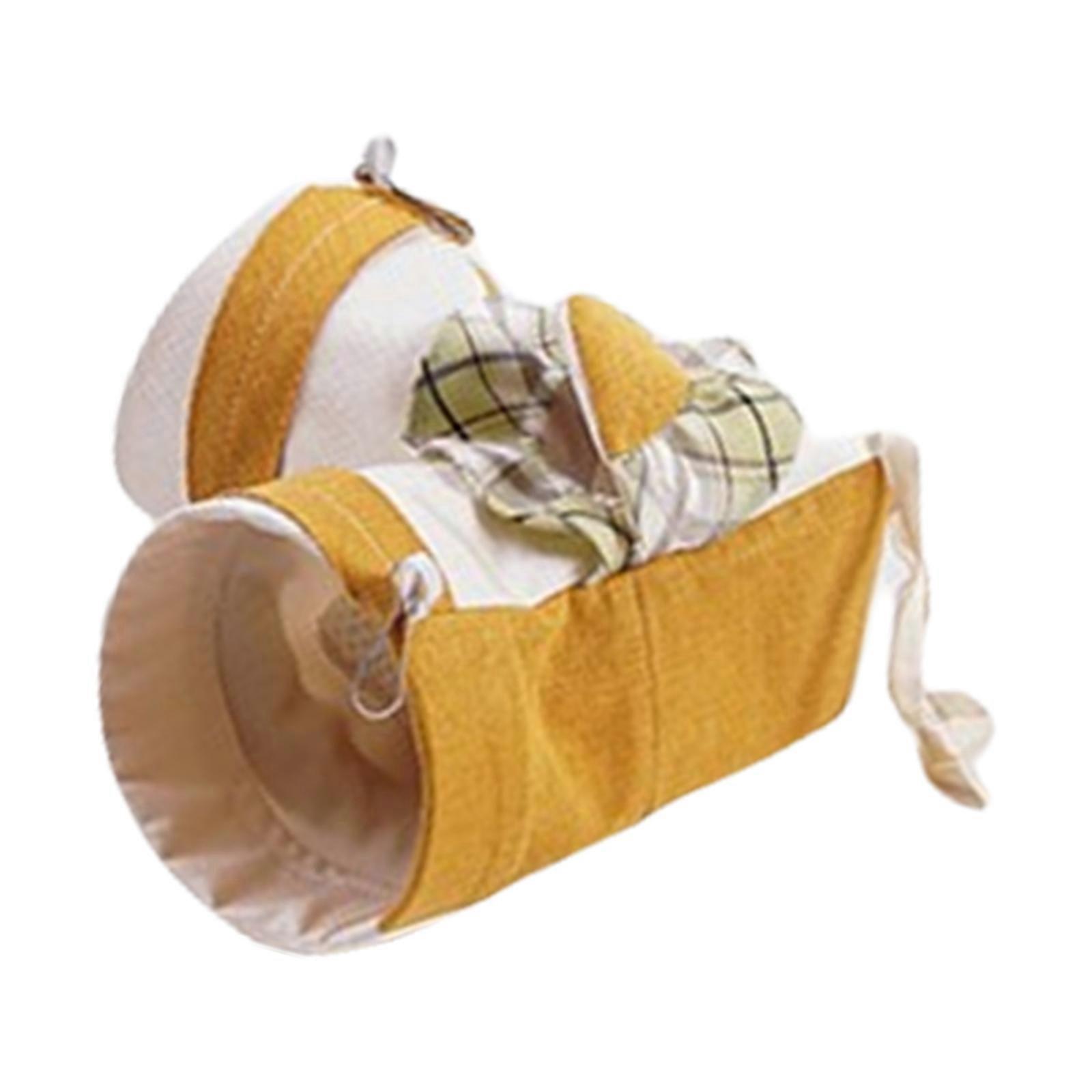 MultiPurpose Climbings Pipe Shelter For Hamsters Sugar Gliders Small Pet With Removable Hooks Ventilated Hemps Fabric Cage Access  Yellow S