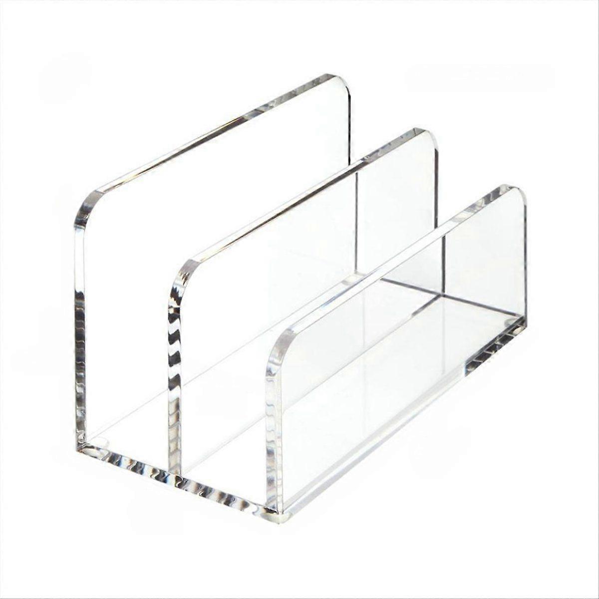 Acrylic Mail Holder Mail Organizer Countertop with Letter Sorting Compartments Office Essential