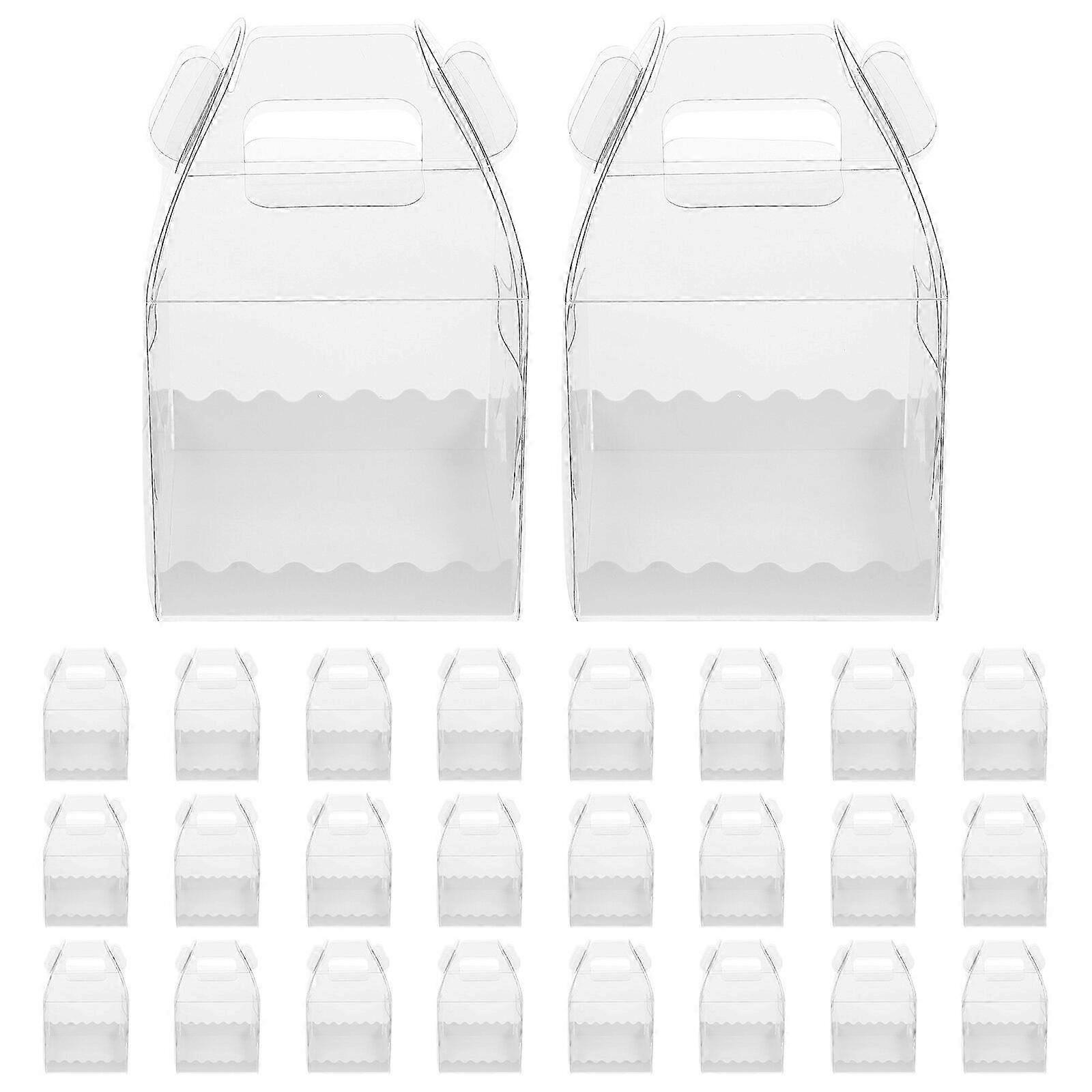 10Pcs Clear Cake Boxes Cake Boxes with Handles Portable Bakery Boxes Cake Wrapping Boxes11.00X11.00X11.00CMAs Shown SZRH