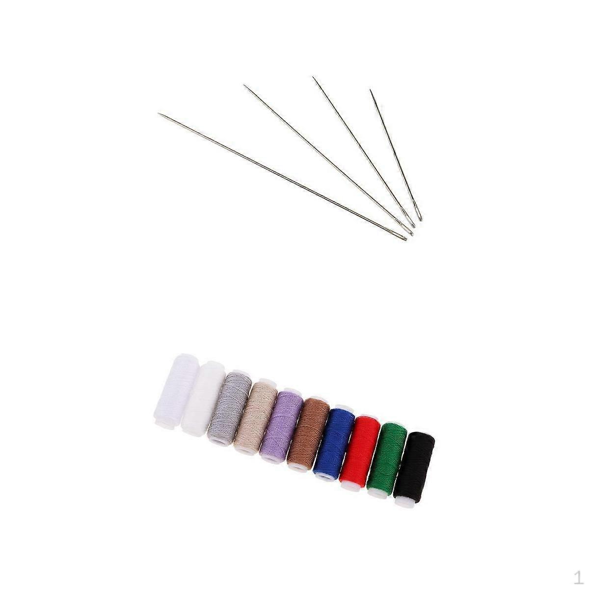 4 Sizes LONG Sewing and 10 Spools Assorted Extra Strong Polyester Thread Jeans FOR